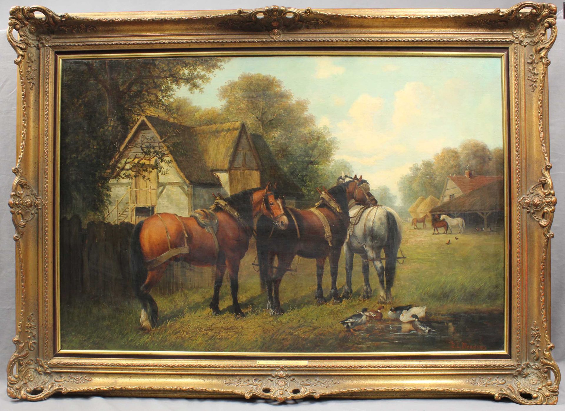 Edwin Long MEADOWS (act.1854 - 1905). 3 Arbeitspferde. - Bild 2 aus 5