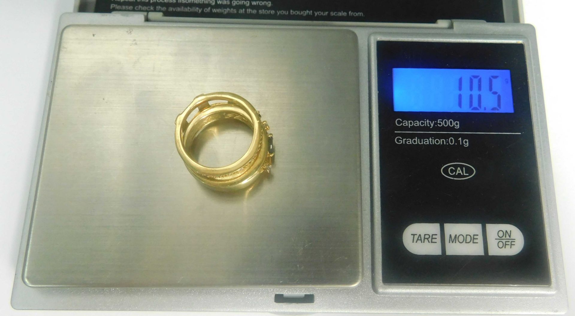 Doppel-Ring-Set. Gold 585. Diamanten und natürliche Saphire. - Image 13 of 13