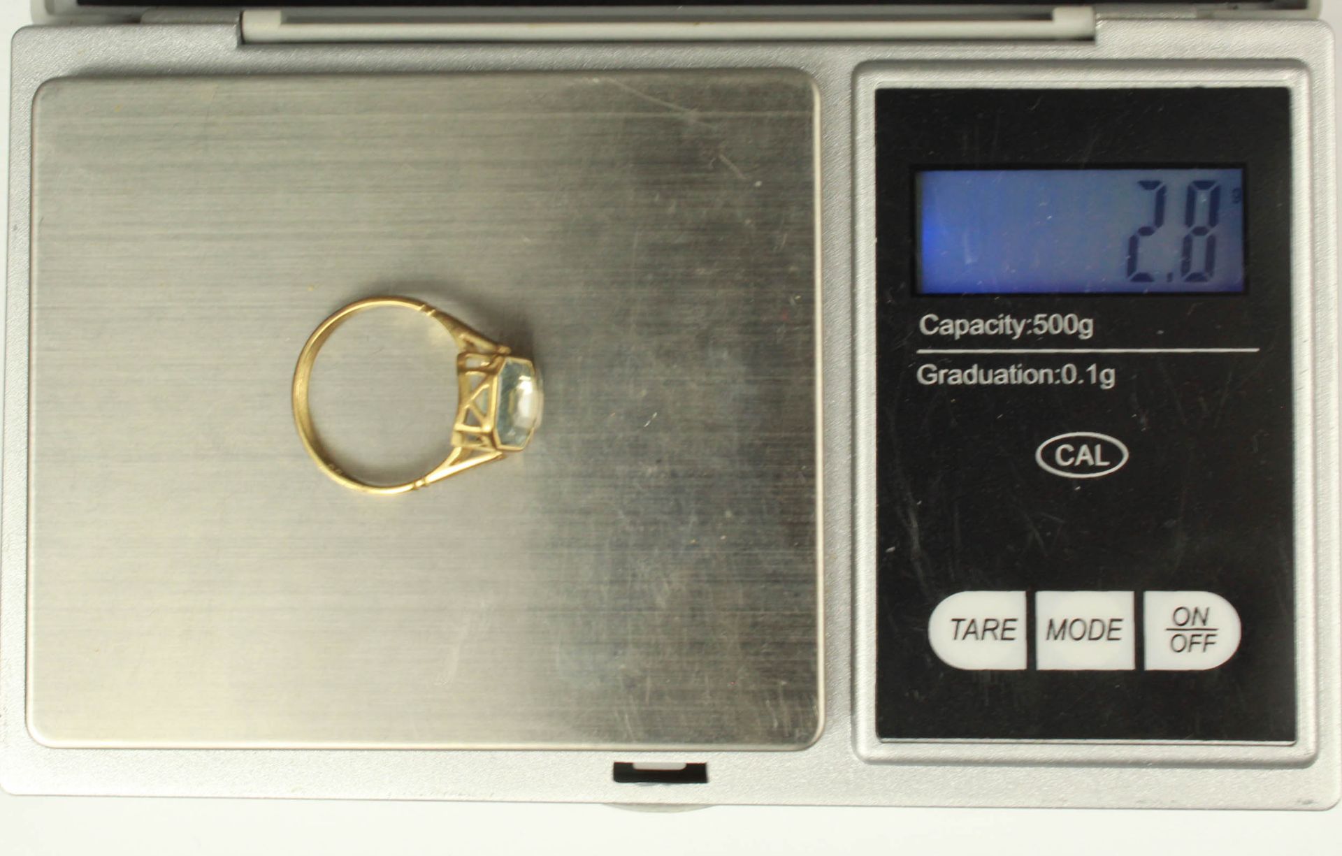 Ring. Gold 585. Aquamarin. - Image 9 of 9