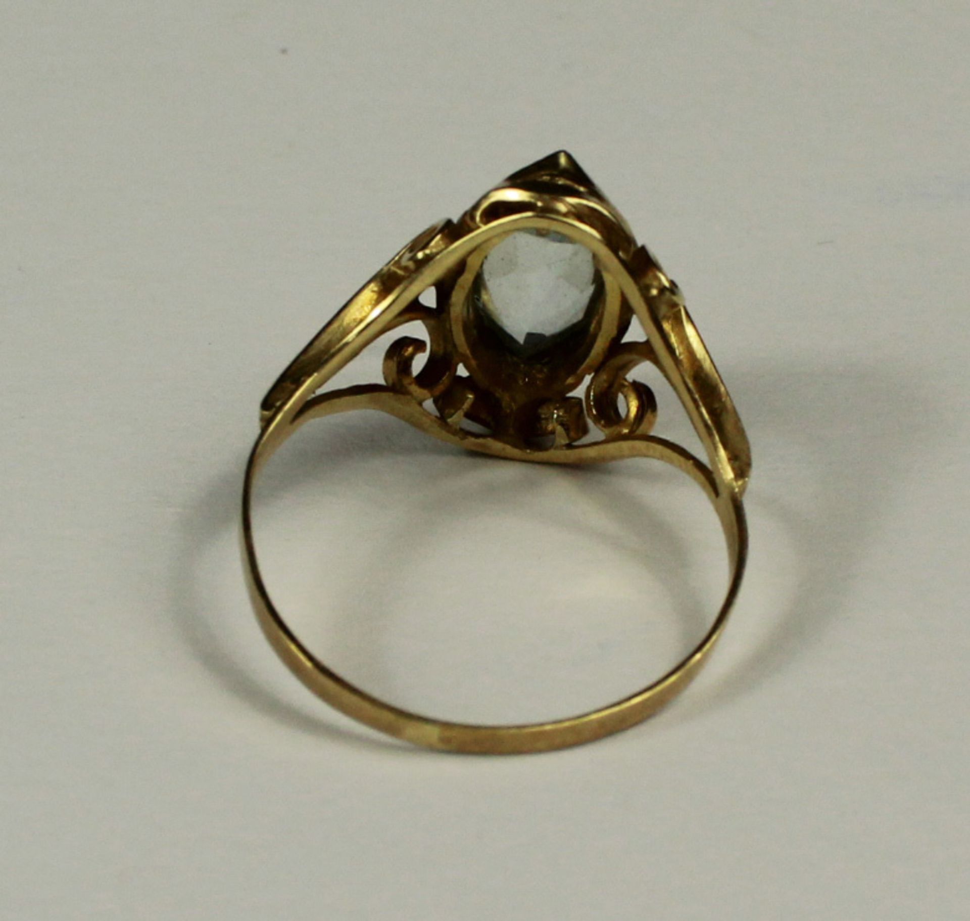Ring. Gold 585. Aquamarin und 2 Diamanten. - Image 5 of 8