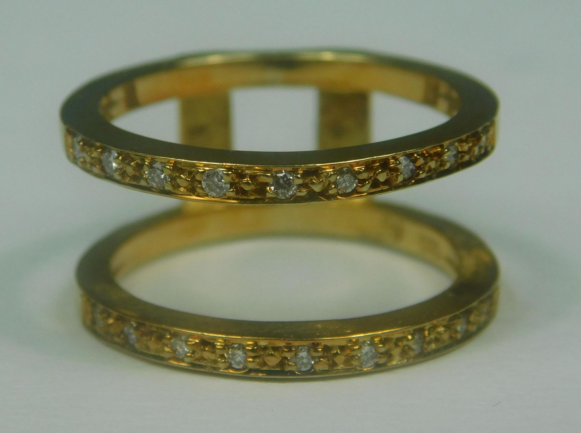 Doppel-Ring-Set. Gold 585. Diamanten und natürliche Saphire. - Image 6 of 13