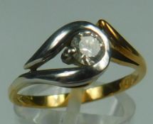 Brilliant Solitär Ring. Rotgold 585.