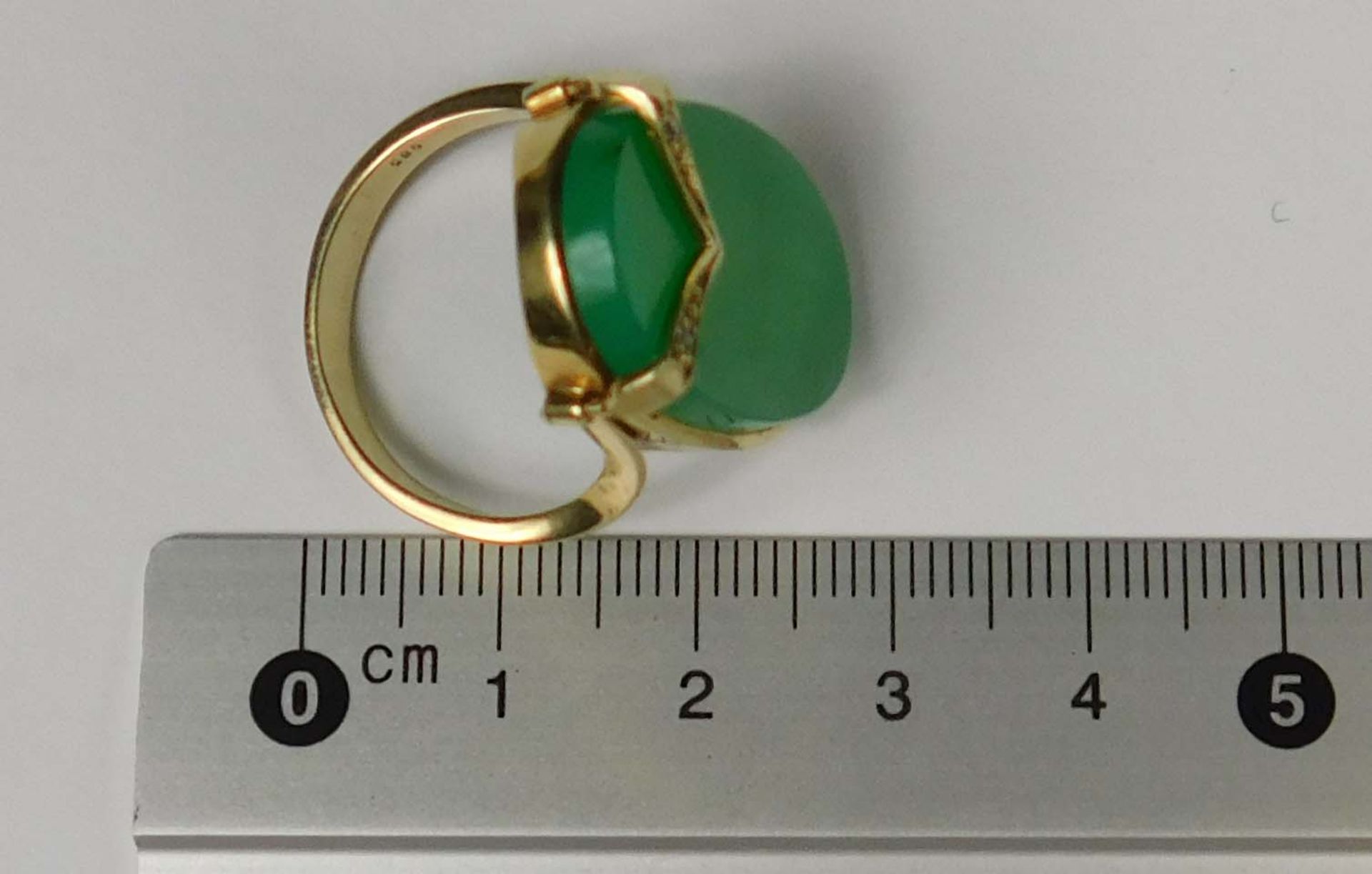 Ring. Gold 585. 2 Diamanten und Chalcedon. - Image 9 of 12