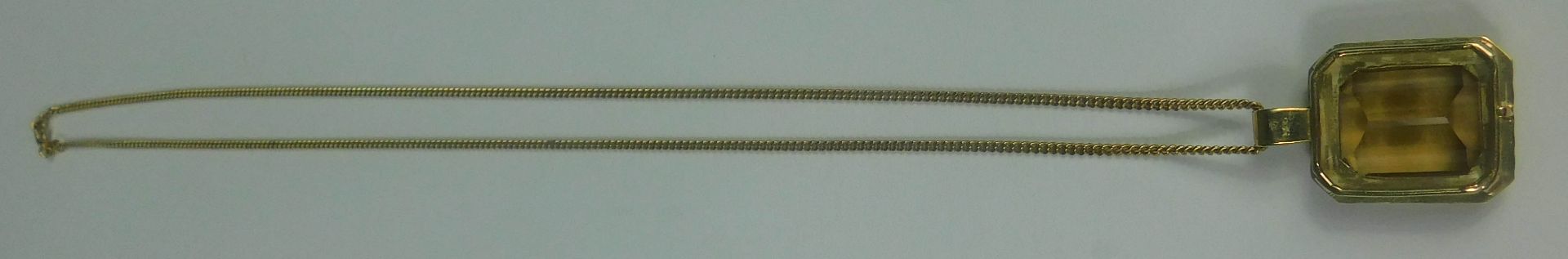 Halskette mit Citrin Anhänger. Gold. - Image 3 of 10