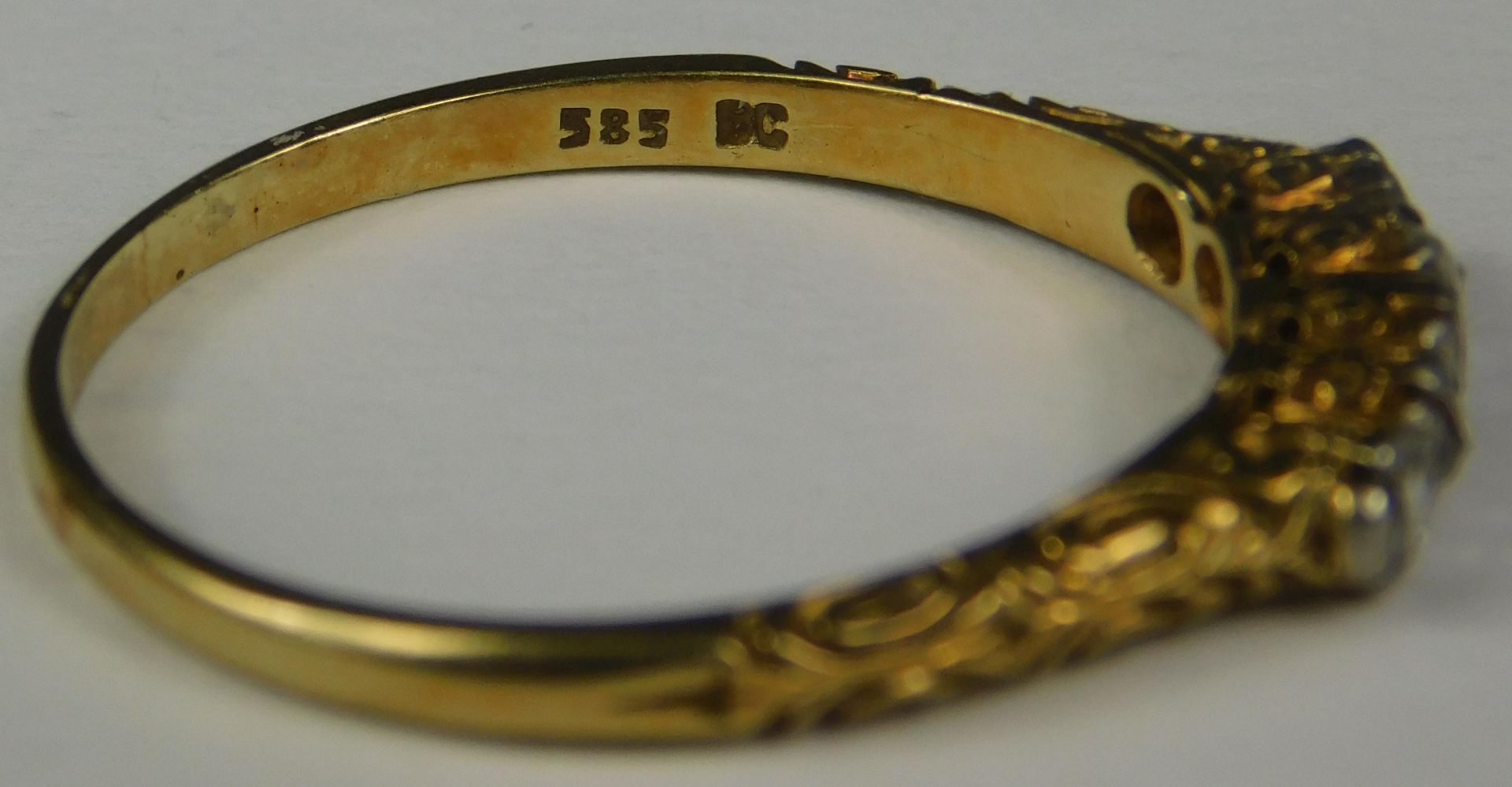Historischer Diamantrosen-Ring. Gold 585. 18./19. Jahrhundert? - Image 4 of 12