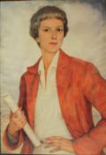 Anna ROMER (1897 - 1974). Frau. Rote Jacke.