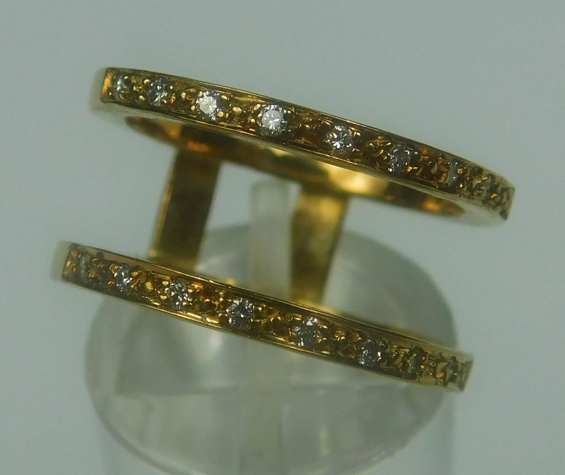 Doppel-Ring-Set. Gold 585. Diamanten und natürliche Saphire. - Image 5 of 13