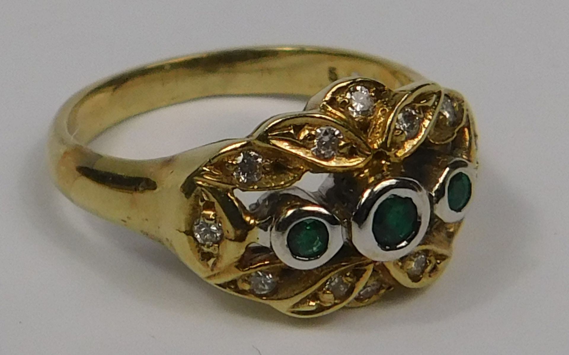 Smaragd-Diamant-Ring. Gold 585. - Image 2 of 11