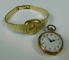 Damen Armbanduhr und offene Savonette.