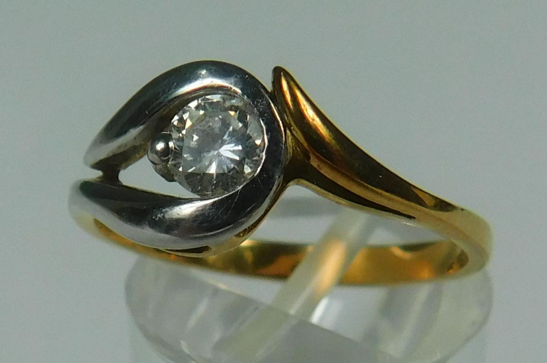 Brilliant Solitär Ring. Rotgold 585. - Image 3 of 13