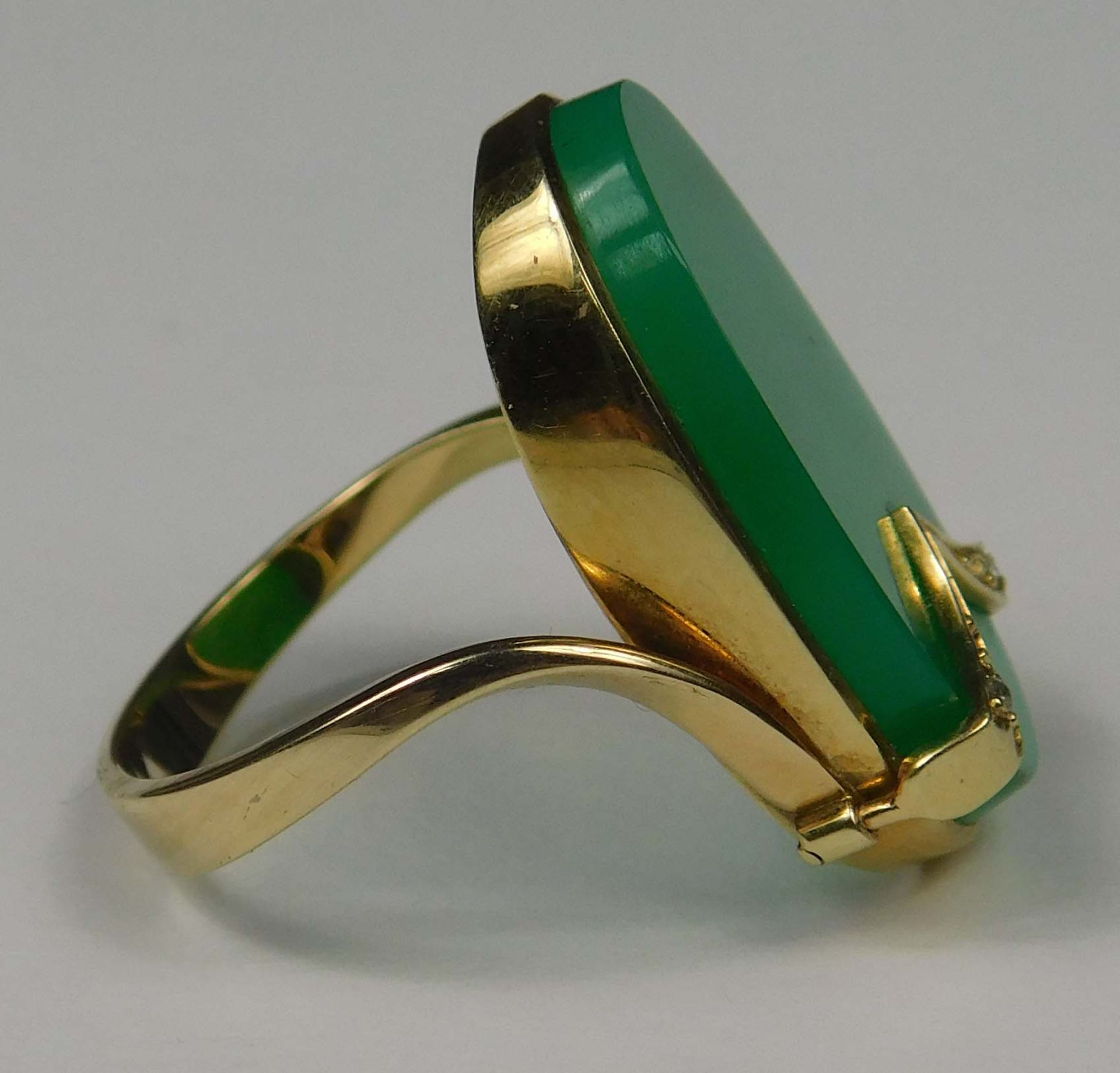 Ring. Gold 585. 2 Diamanten und Chalcedon. - Image 4 of 12