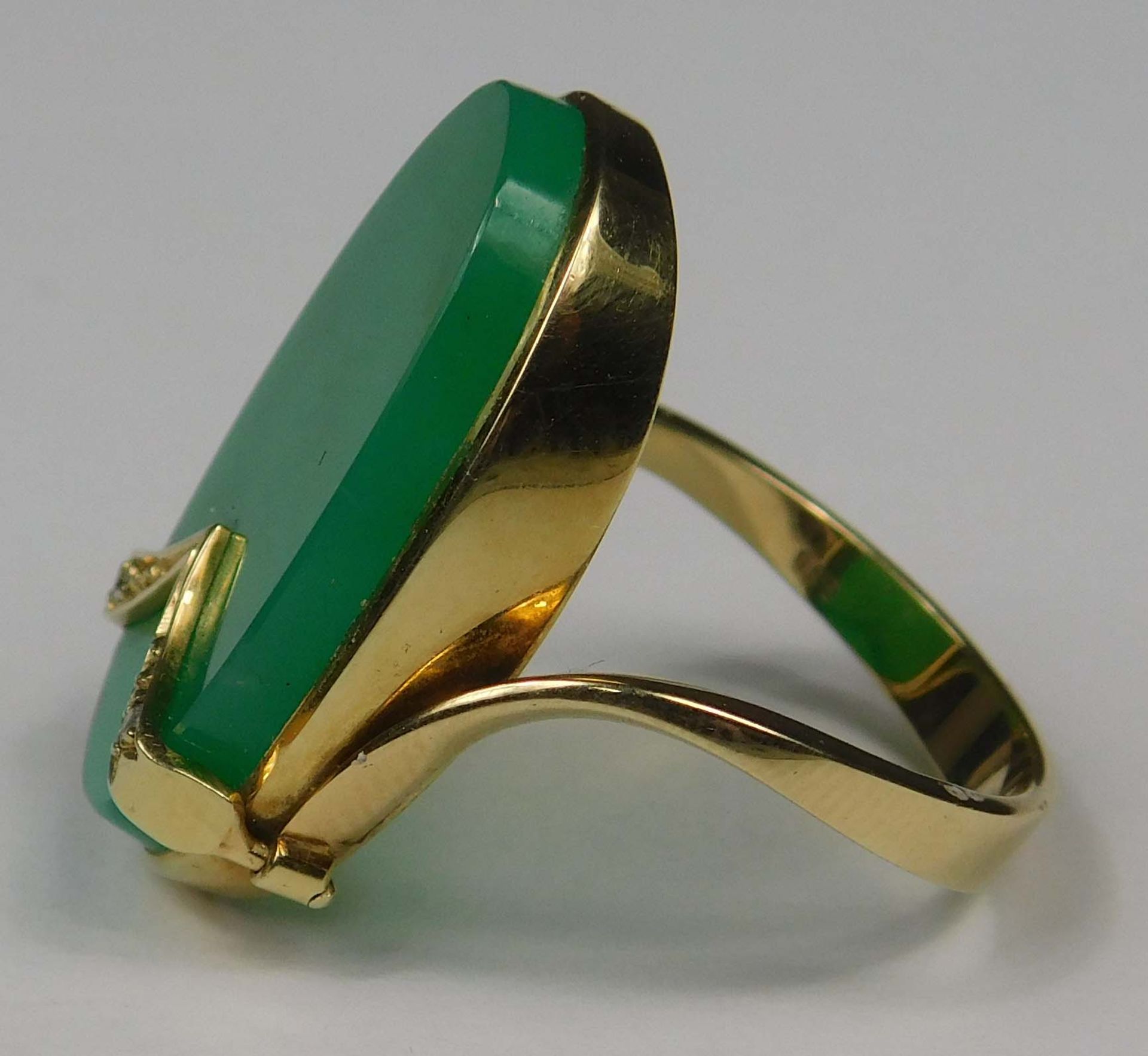 Ring. Gold 585. 2 Diamanten und Chalcedon. - Image 3 of 12