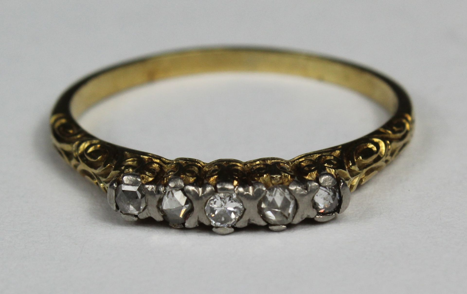 Historischer Diamantrosen-Ring. Gold 585. 18./19. Jahrhundert? - Image 2 of 12