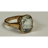 Ring. Gold 585. Aquamarin.