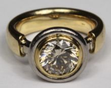 Diamant Solitär Ring. Gelbgold 585.