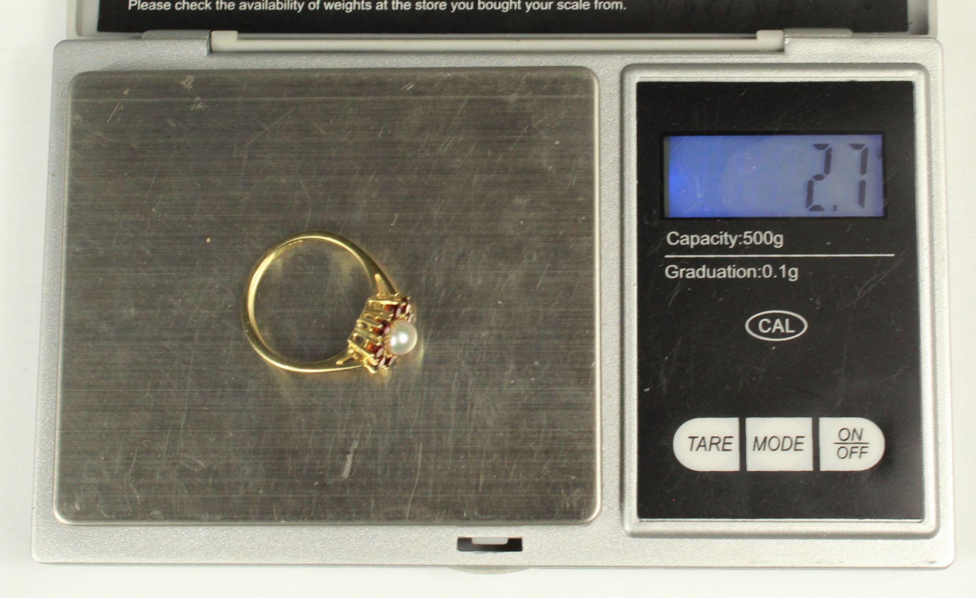 Ring. Gold 585 mit Granaten und Zuchtperle. - Image 11 of 12