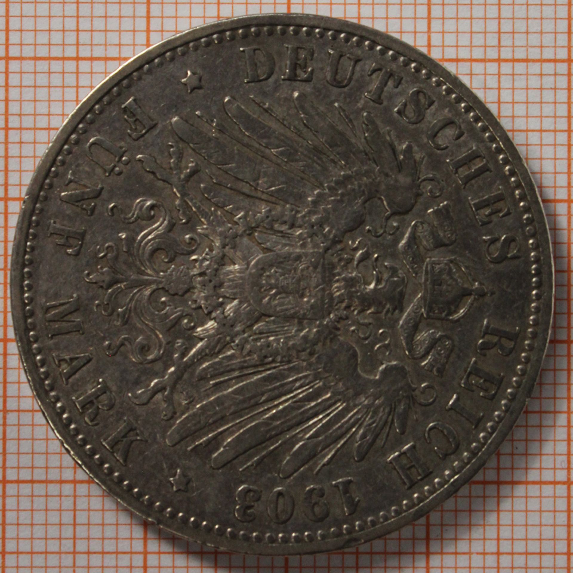 7 Silbermünzen. Deutsches Reich. - Bild 16 aus 20