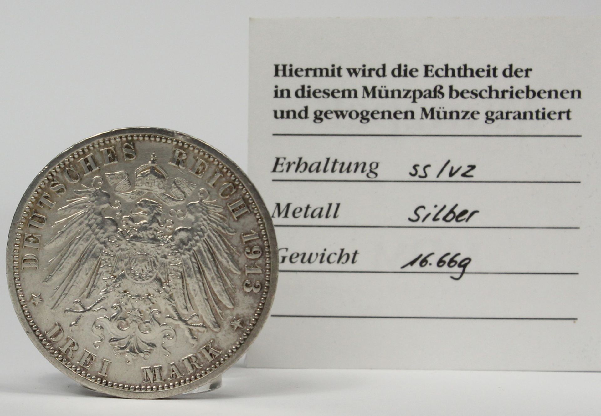 6 Silbermünzen. Deutsches Reich. - Bild 4 aus 17