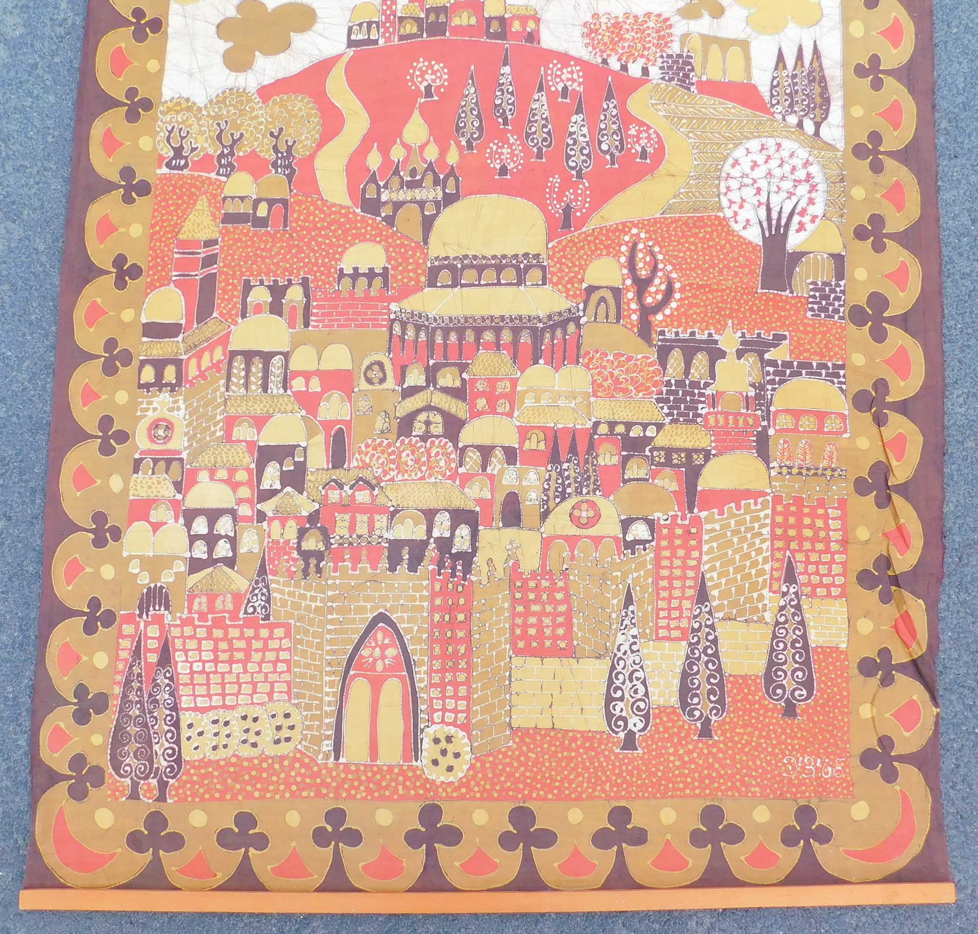 Batik Textil. Bildteppich. "Weltreligionen". - Image 2 of 6