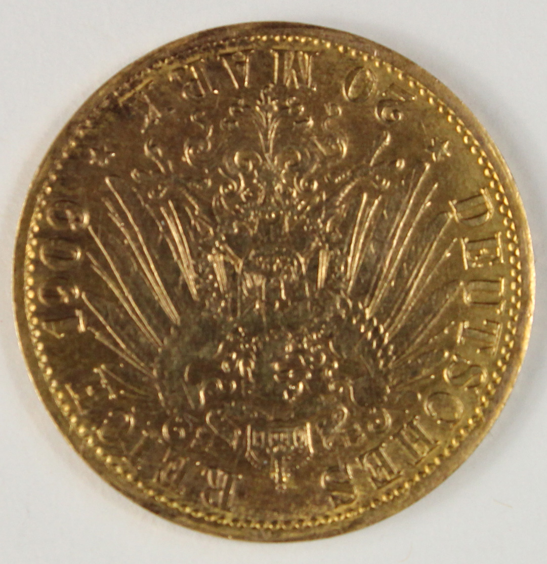 4 Goldmünzen. 20 Mark. Preußen. Wilhelm II. 1909. - Bild 13 aus 16