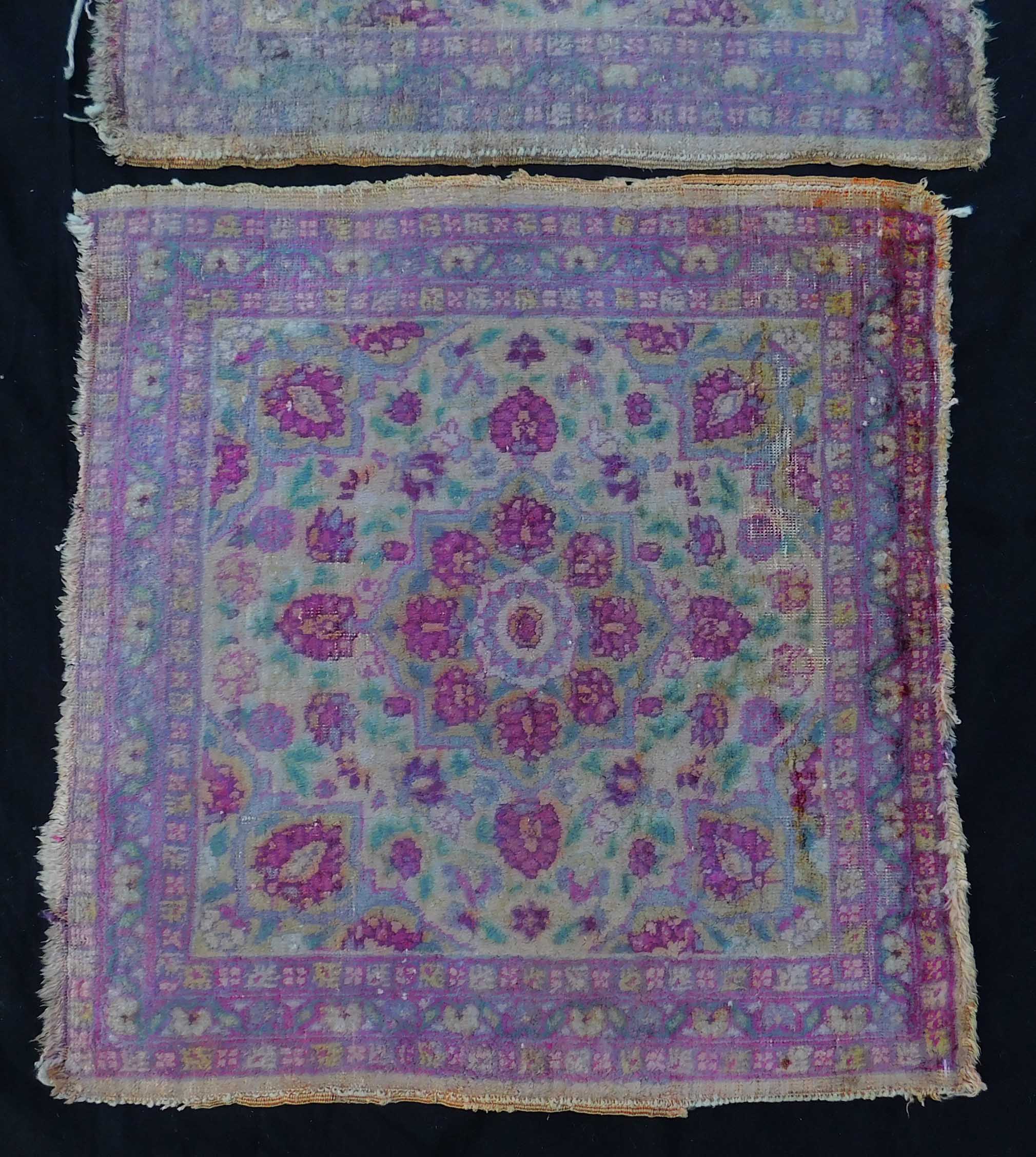 Kirman Seide Poschtis. Ein Paar Teppiche. Antik. - Image 2 of 6