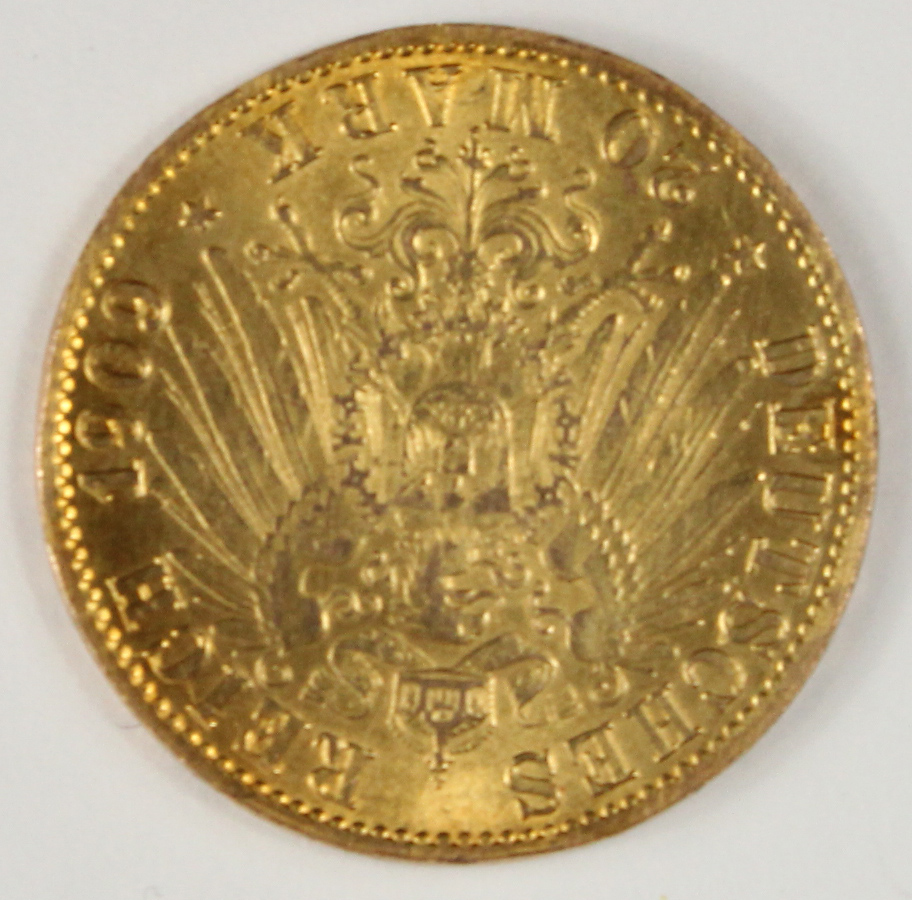 4 Goldmünzen. 20 Mark. Preußen. Wilhelm II. 1909. - Bild 4 aus 16