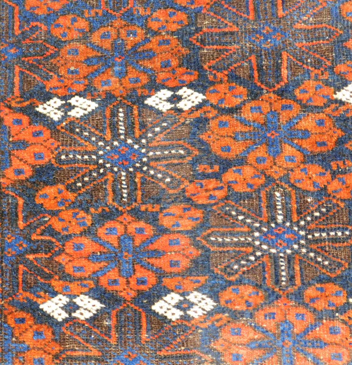 Belutsch Teppich mit Schneeflocken Muster. Antik. - Image 4 of 5