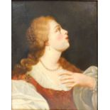 UNSIGNIERT (XIX). Portrait einer Dame mit Perlenkette.