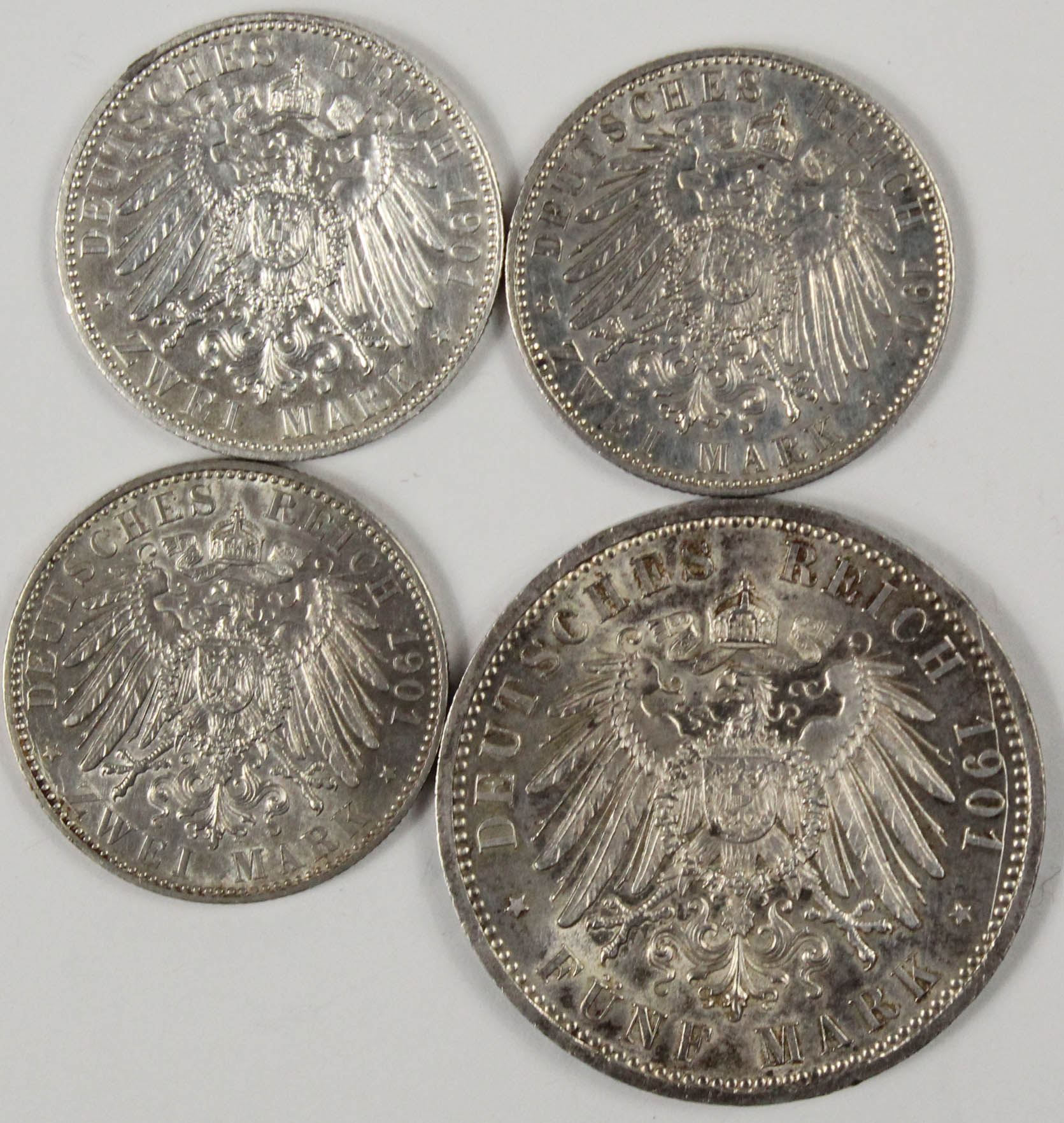 4 Silbermünzen. Deutsches Reich. - Bild 2 aus 20