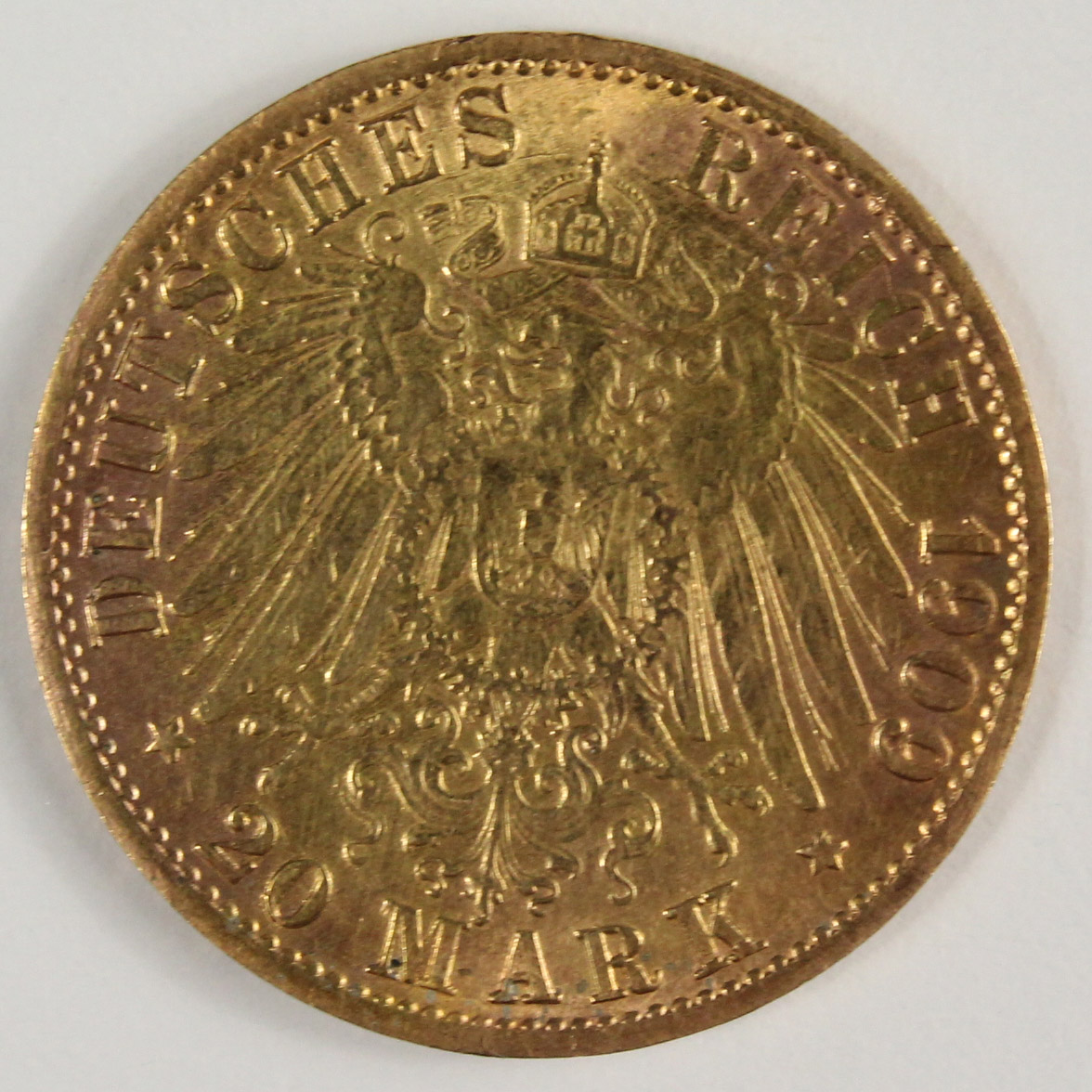 4 Goldmünzen. 20 Mark. Preußen. Wilhelm II. 1909. - Bild 7 aus 16