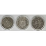3 Silbermünzen. 19. Jahrhundert.