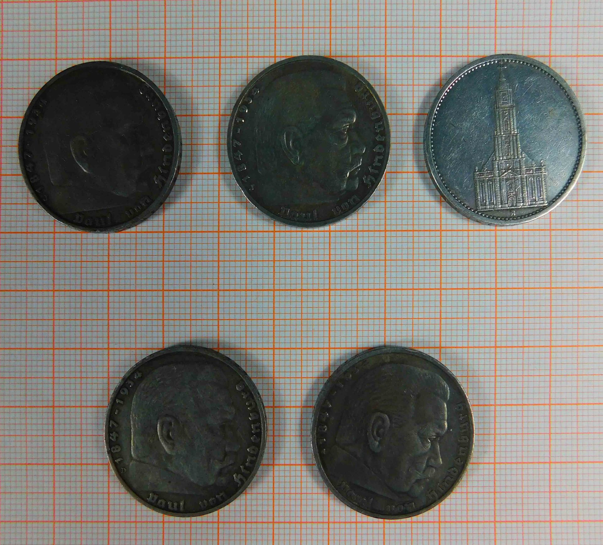 5 x 5 Reichsmark. Silbermünzen. Deutsches Reich. 1935. 1936. - Bild 7 aus 10
