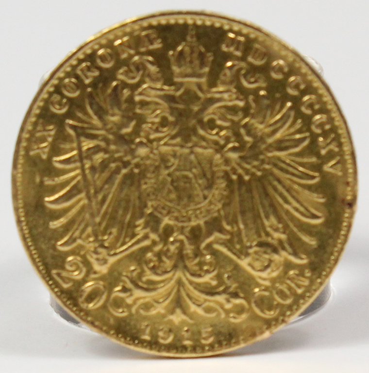 Goldmünze. 20 Kronen. Österreich. Kaiser Franz Joseph. 1915. - Image 2 of 4