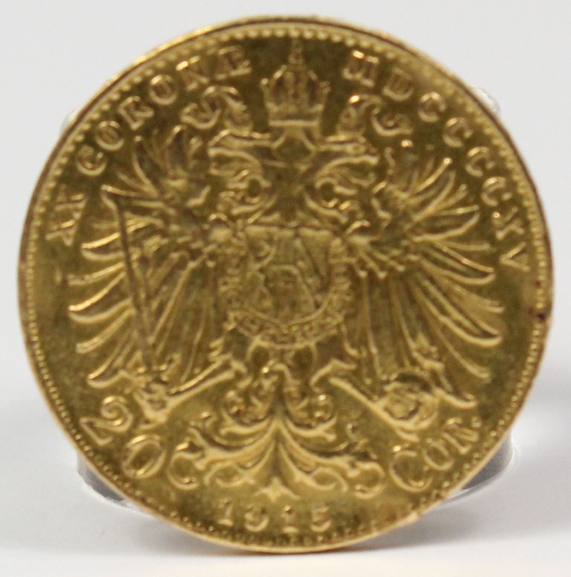 Goldmünze. 20 Kronen. Österreich. Kaiser Franz Joseph. 1915. - Bild 2 aus 4
