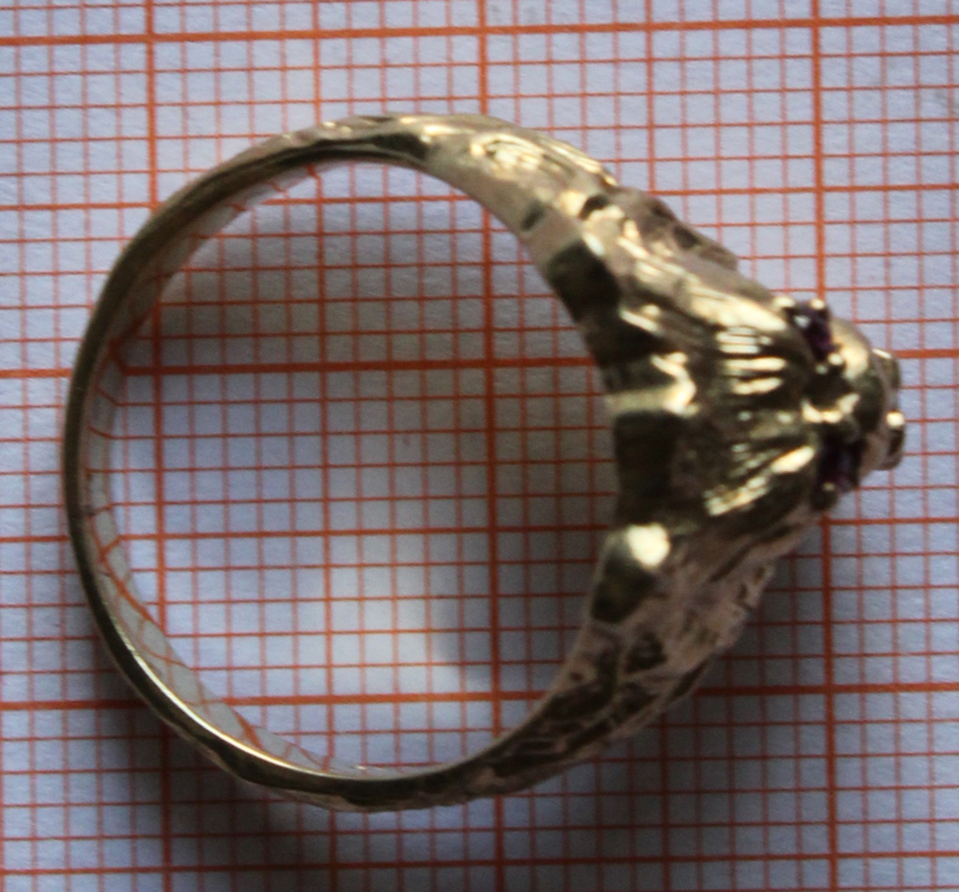 Ring Gold gestempelt "585". Löwenkopf. - Image 7 of 8
