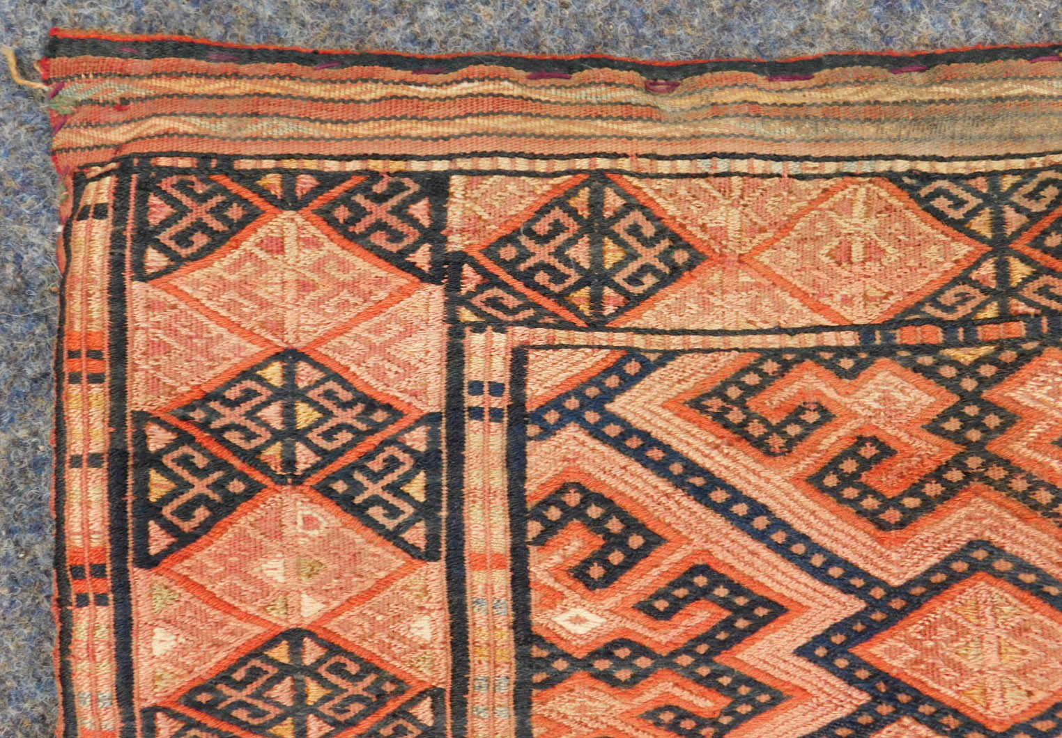 Reverse Sumak Torba. Stammesteppich. Antik. Turkmenen. - Image 7 of 8