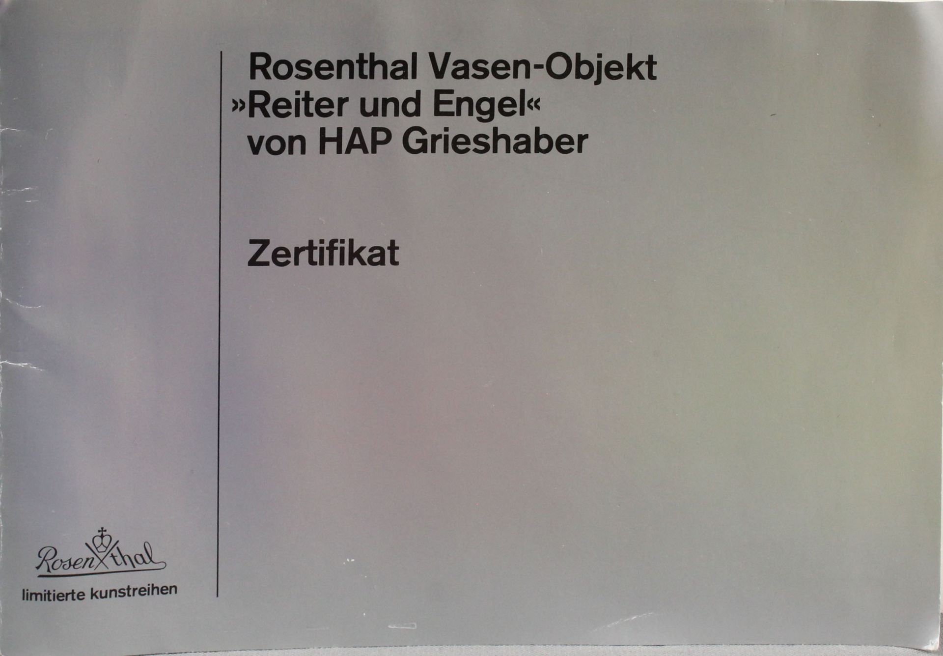 ROSENTHAL Vasenobjekt "Reiter und Engel" von HAP Grieshaber. 20. Jhd. - Image 9 of 10