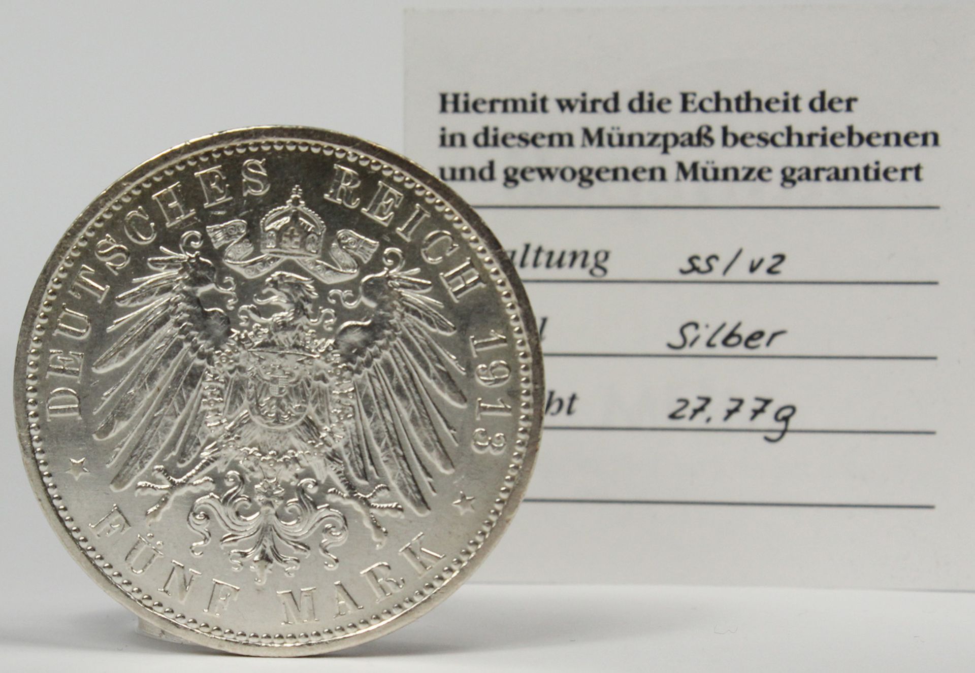 6 Silbermünzen. Deutsches Reich. - Bild 6 aus 17