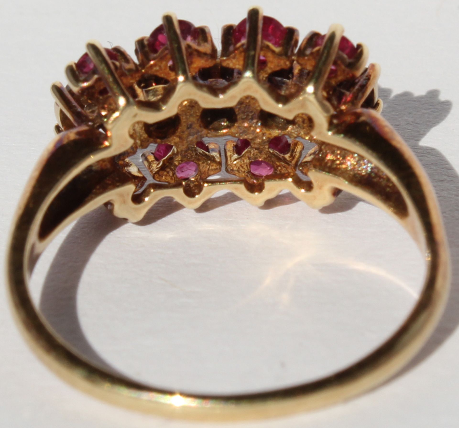 "Christ". Ring Gold 585 mit 5 Diamanten und 8 Rubinen. - Bild 6 aus 11