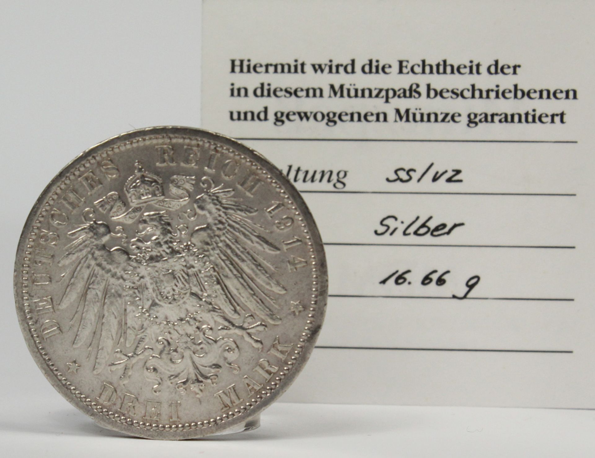 6 Silbermünzen. Deutsches Reich. - Bild 8 aus 17