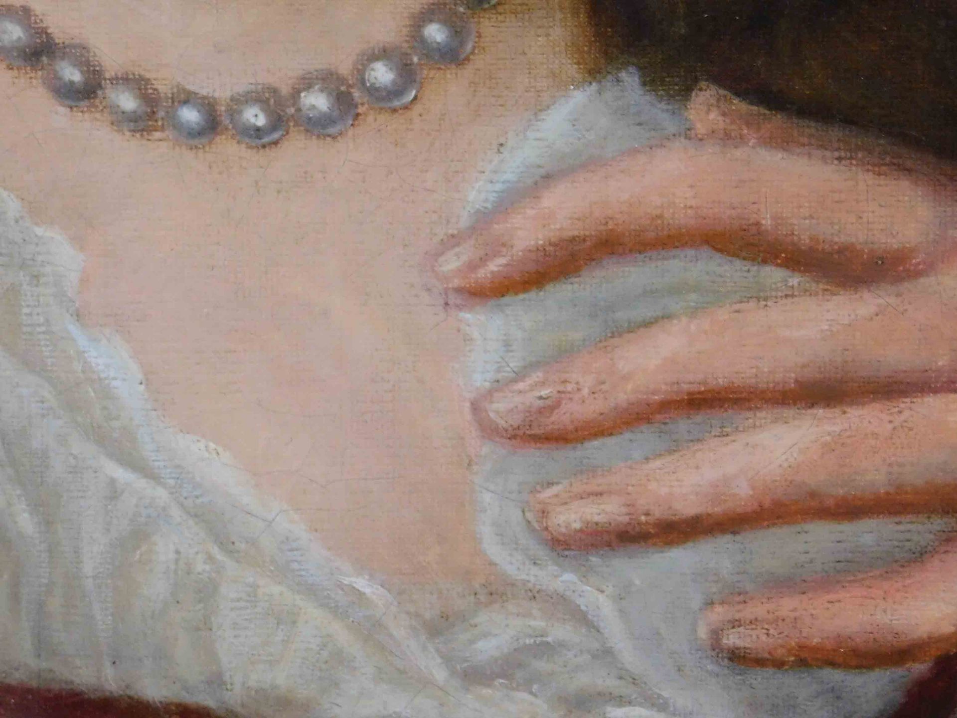 UNSIGNIERT (XIX). Portrait einer Dame mit Perlenkette. - Bild 3 aus 15