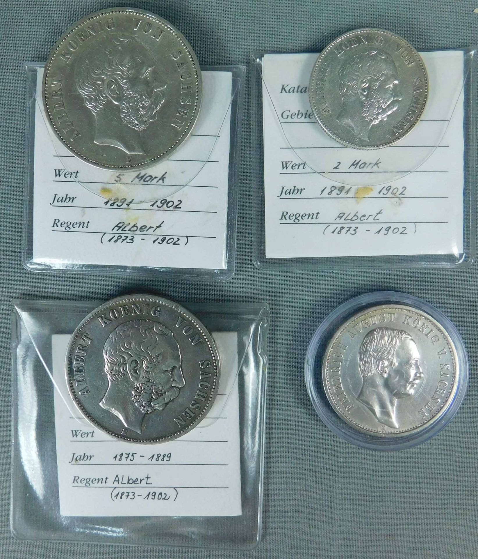 4 Münzen Sachsen. 19./20. Jahrhundert.