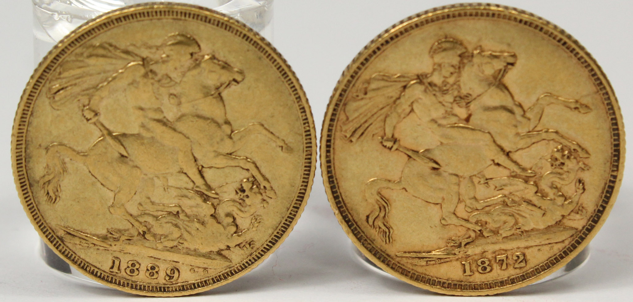 2x Sovereign Goldmünzen. 1872 und 1889. - Bild 2 aus 4