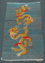 Tibet Bildteppich. Drachen. Antik.