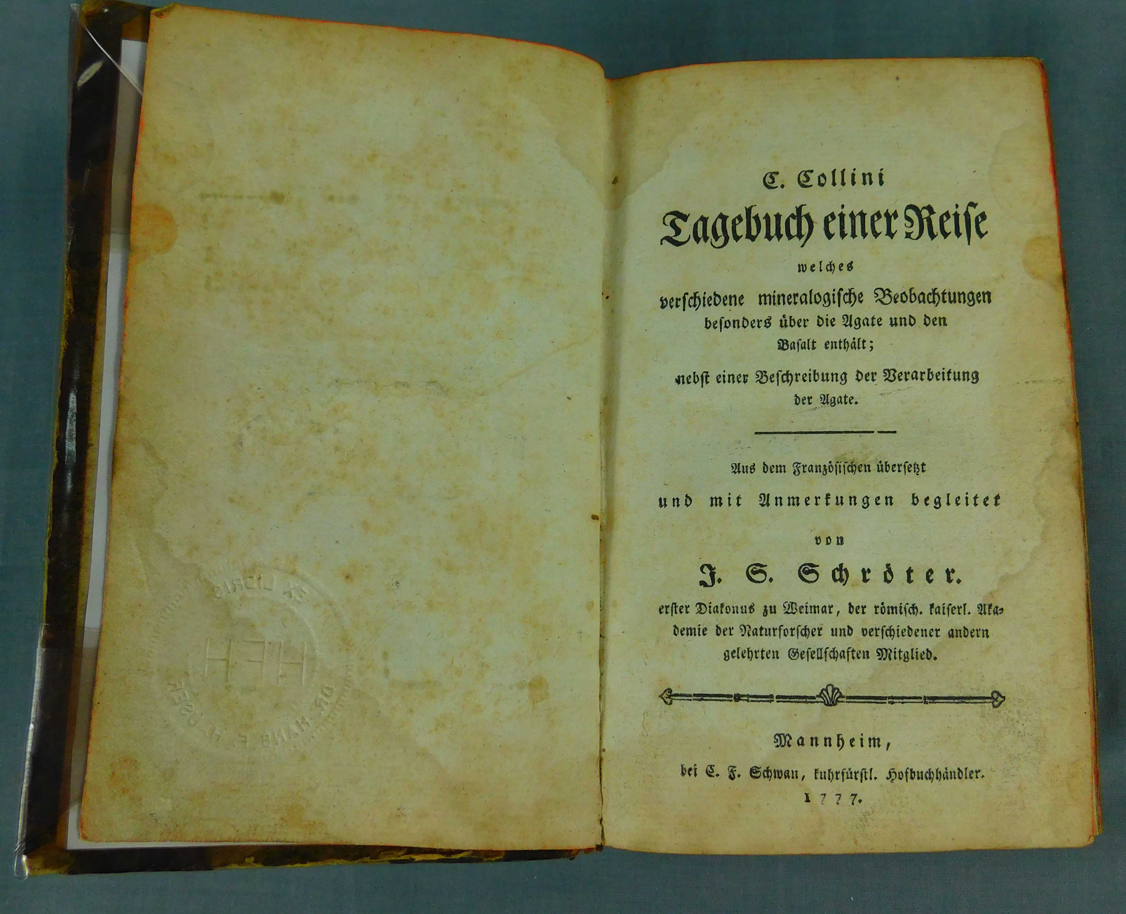 C. Collini. Tagebuch einer Reise. 1777.