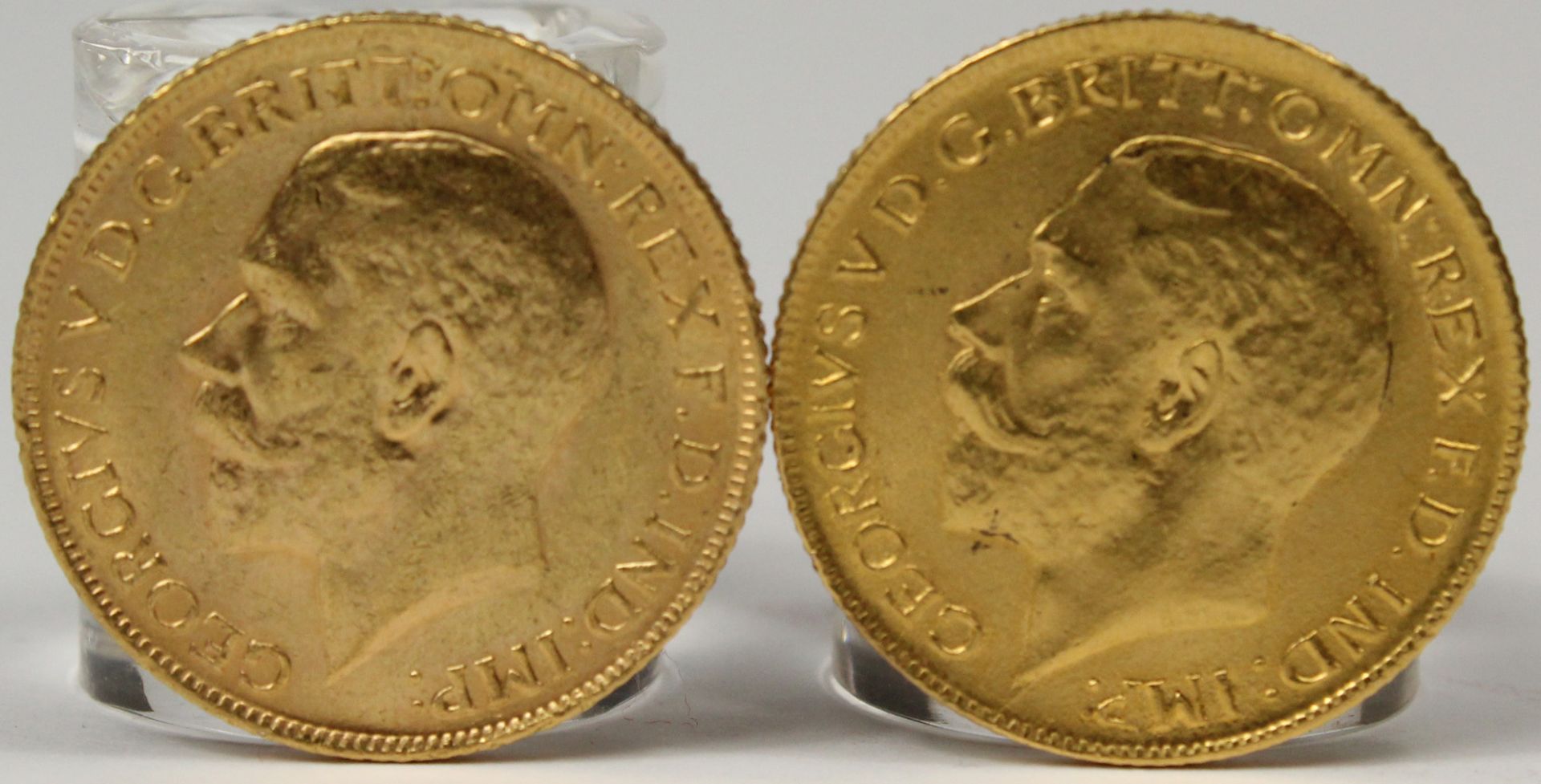 2x Sovereign Goldmünzen. 1914.