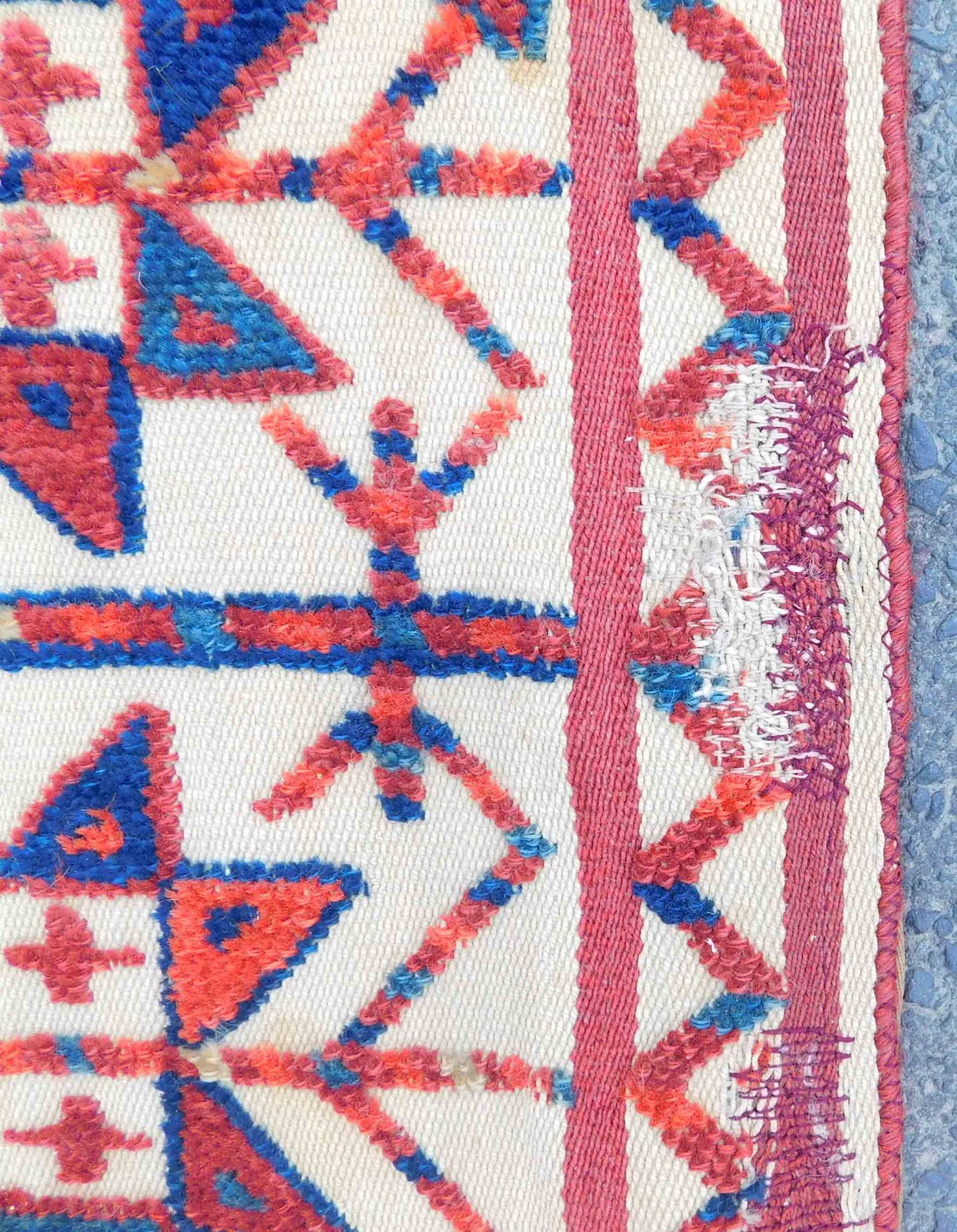 Turkoman Zeltbandfragment. Stammesteppich. Antik. - Bild 10 aus 13