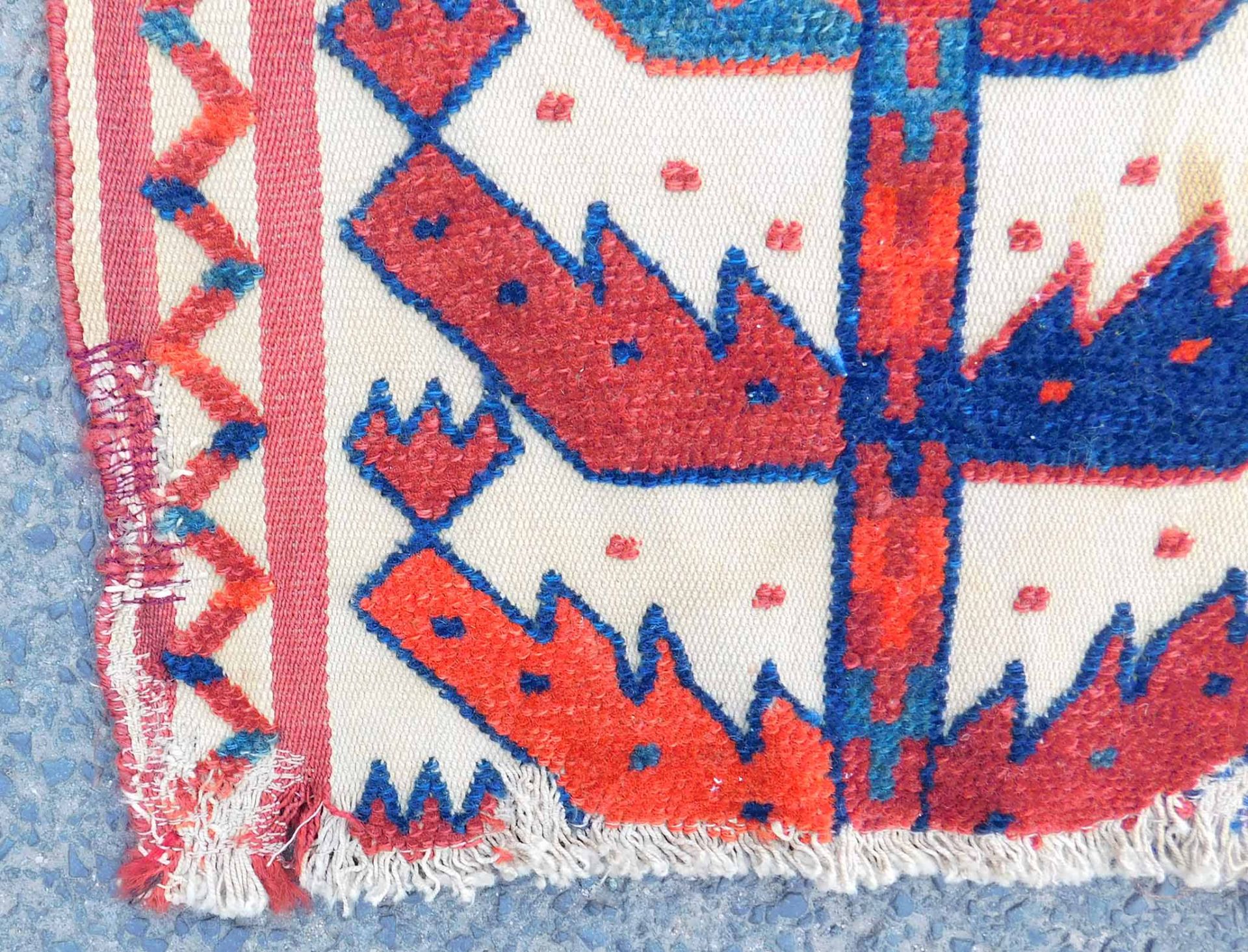 Turkoman Zeltbandfragment. Stammesteppich. Antik. - Bild 5 aus 13