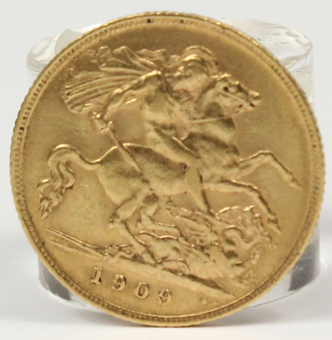 Half Sovereign Goldmünze. 1909. - Bild 2 aus 4