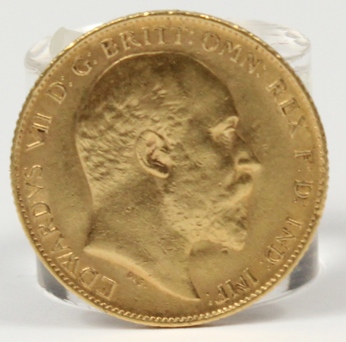 Half Sovereign Goldmünze. 1909.